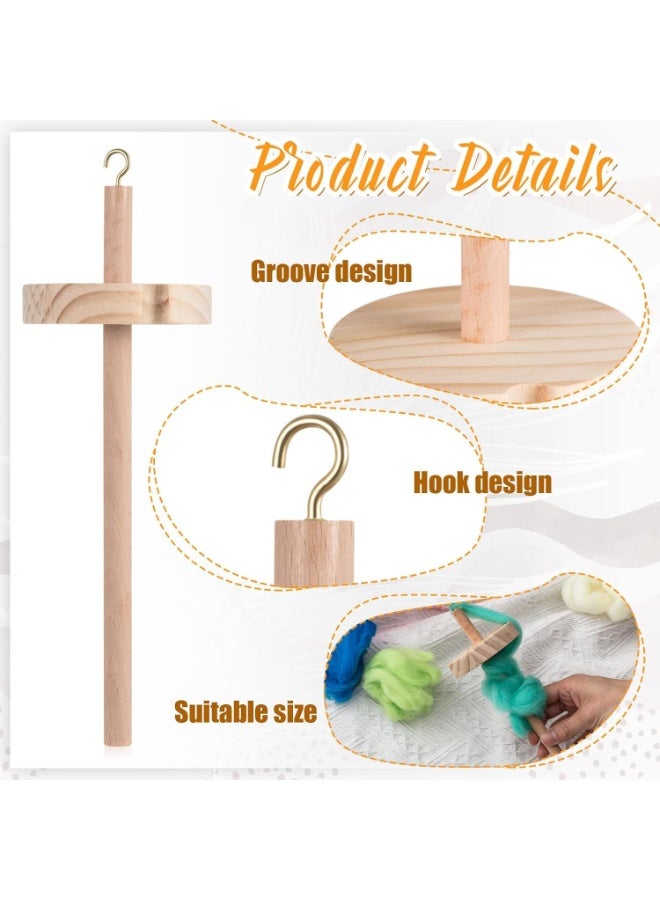 SRLIWHITE Handcrafted Wooden Drop Spindle Top Whorl with Hook, Smooth Waxed Yarn Spinning Tool for Wool or Plant Fibers, Beginner-Friendly Hand Spinning Starter Kit - Image 4